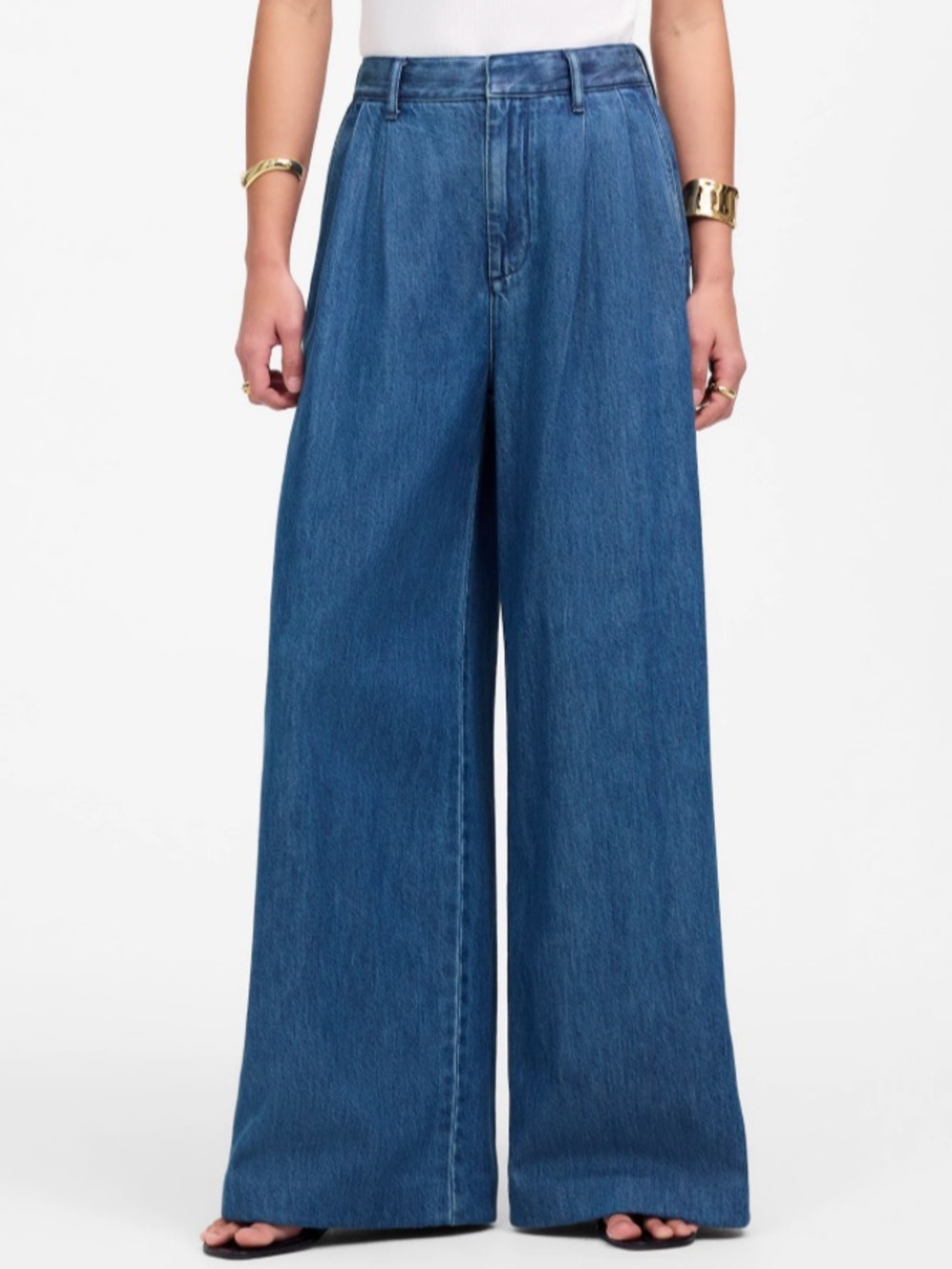 Madewell The Harlow Super Wide Leg Jean Pleated Trouser Jeans Size 28
